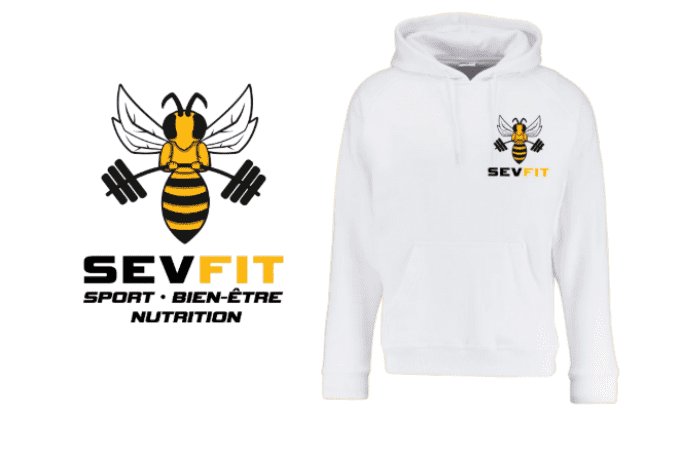 BeeWear ✾ Sevfit ✾ Sweatshirt Hoodie White  avec capuche unisexe