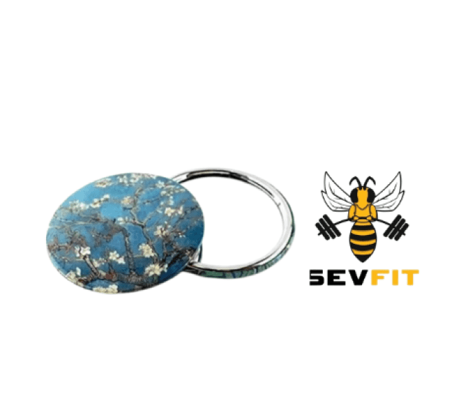 BeeArt ✾ Sevfit ✾ Miroir de poche, Ø 80 mm, fleur d'amandier, Van Gogh