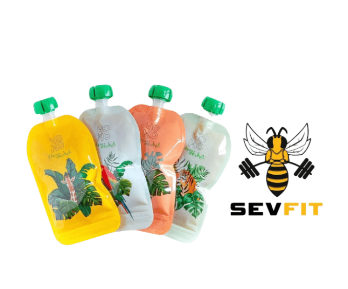 Bee Food ✾ Sevfit ✾ Yoko ✾  Lot de 4 gourdes a compotes 