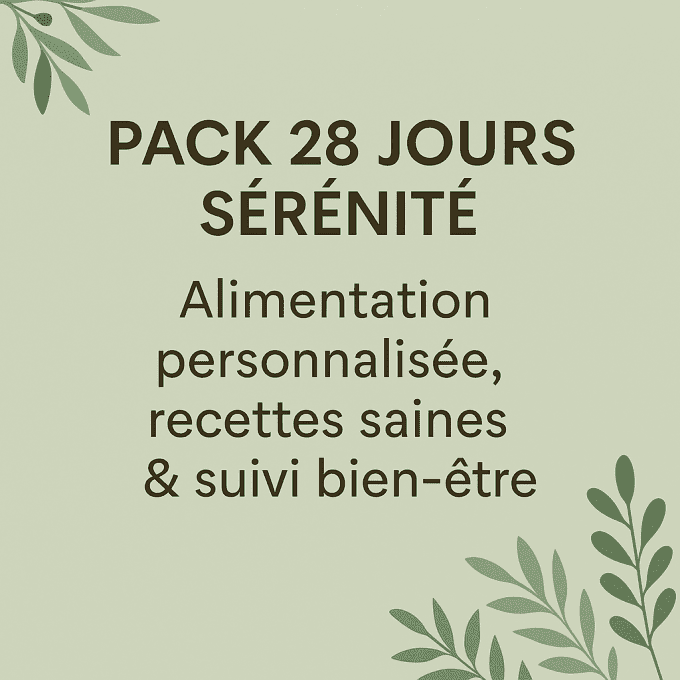 PACK 28 Jours de Menu  Personnalisé, Recettes Savoureuses et Liste de Courses + suivi bien être